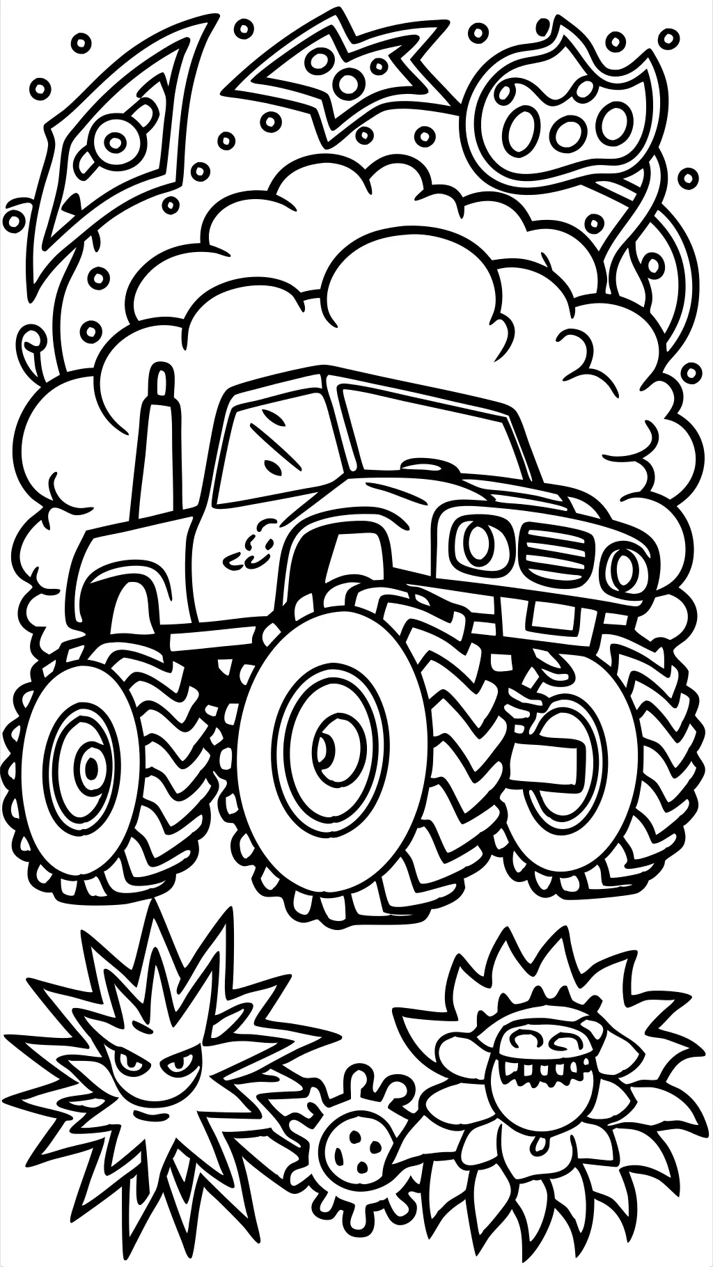 free coloring pages monster truck